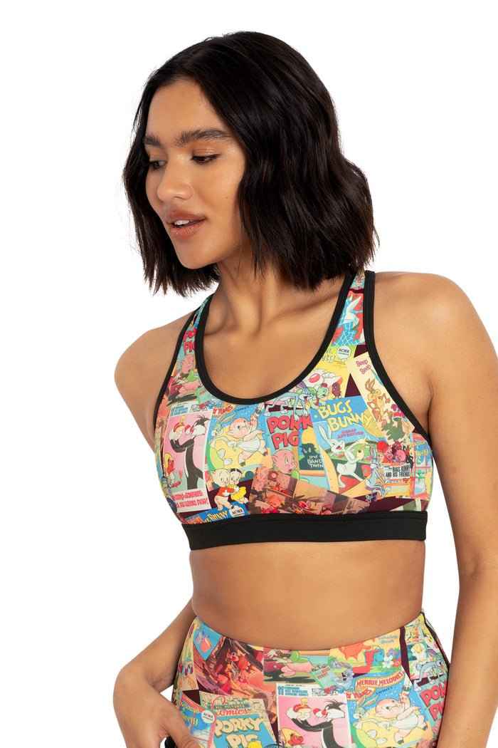 BlackMilk Clothing x Warner Brothers Looney Tunes - Vintage Looney Tunes Cross Back Crop - Warner Bros. Merchandise - Collaboration apparel - Licenced.