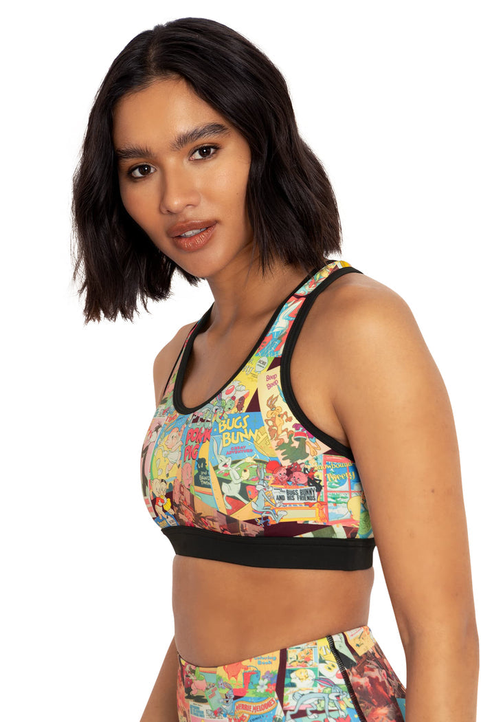 BlackMilk Clothing x Warner Brothers Looney Tunes - Vintage Looney Tunes Cross Back Crop - Warner Bros. Merchandise - Collaboration apparel - Licenced.
