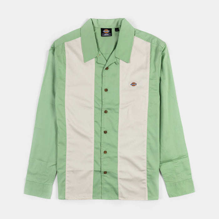 Westover Mens Long Sleeve Shirt (Green/White)