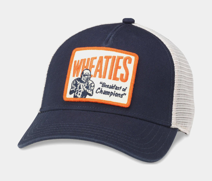 Wheaties Breakfast Of Champions Trucker Mens Hat (Navy/Orange)