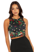 BlackMilk Clothing - Wild Cherry Shiny Wifey Top