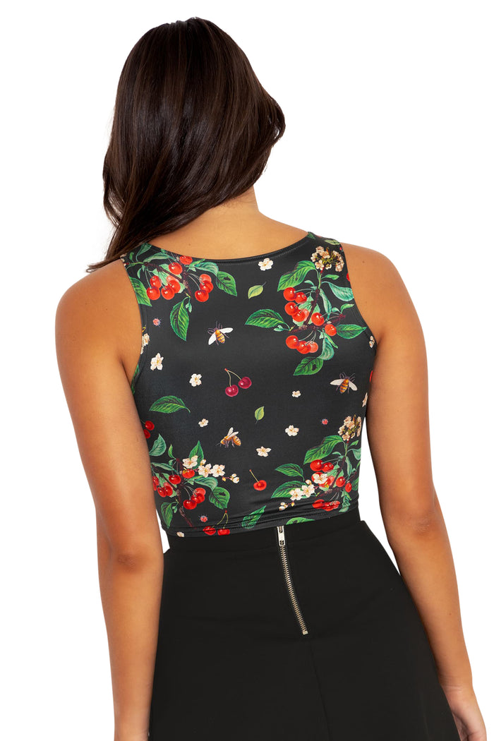 BlackMilk Clothing - Wild Cherry Shiny Wifey Top