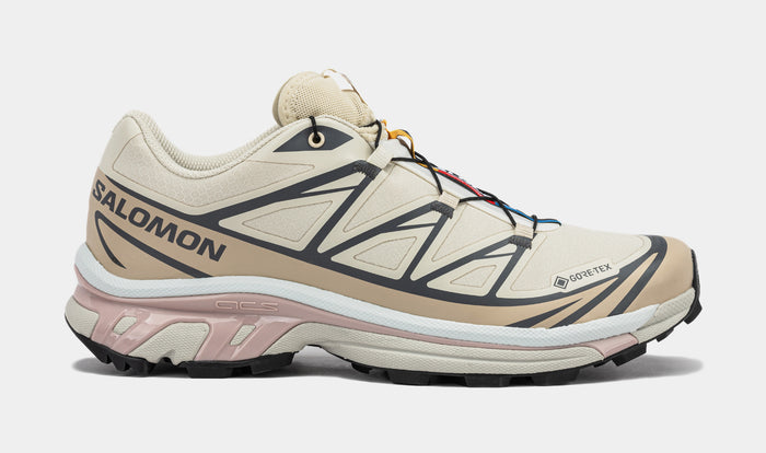 XT-6 Gore-Tex Mens Running Shoes (Almond Milk/Feather Gray/Mauve)