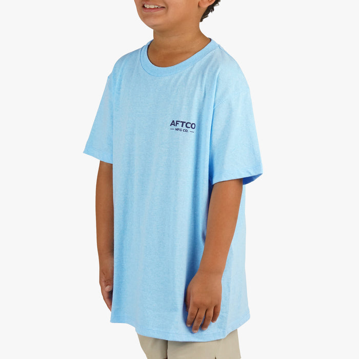 Neon Sky Blue Heather $Model is Size M$