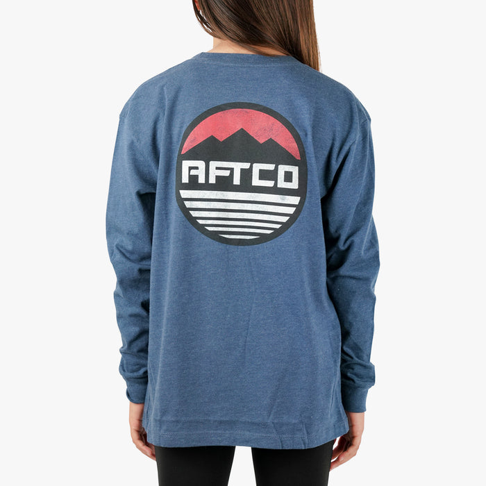 Navy Heather $Model is Size M$